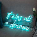 Customizable Neon Sign - "twas all a dream"